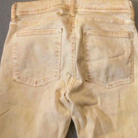 Free people distressed burnt yellow skinny… - Picture 7 of 8